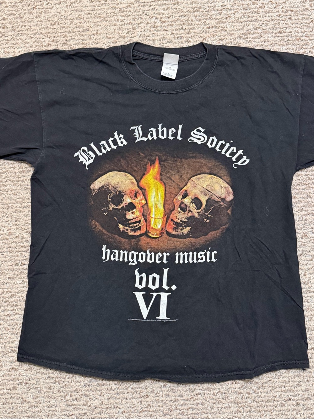 Black Label Society Black Skull Flame Graphic Tee